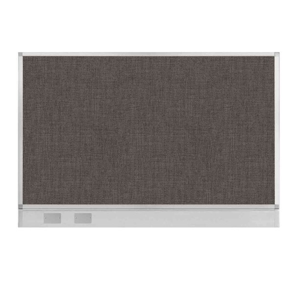 Hush Panel Configurable Cubicle Partition 6' x 4' Mocha Fabric W/ Cable Channel